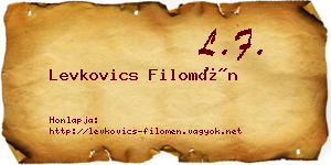 Levkovics Filomén névjegykártya